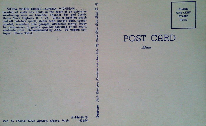 Siesta Motor Court - Old Postcard (newer photo)